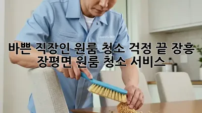 바쁜 직장인, 원룸 청소 걱정 끝! 장흥 장평면 원룸 청소 서비스
